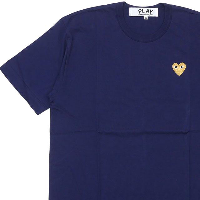 新品 プレイ コムデギャルソン PLAY COMME des GARCONS MENS GOLD HEART ONE POINT TEE Tシャツ NAVYxGOLD 200006748047 半袖Tシャツ