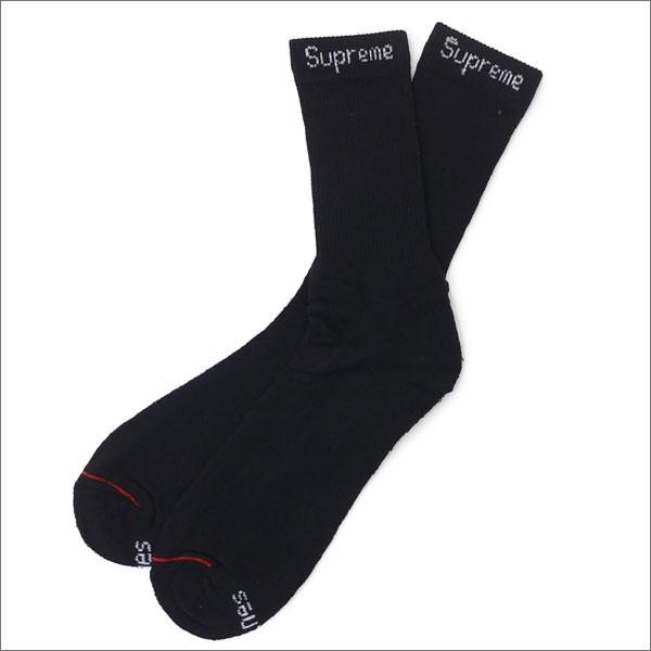 シュプリーム SUPREME Hanes Crew Socks (1足/単品/バラ売り)  BLACK 290-003826-911+【新品】 (グッズ)｜essense