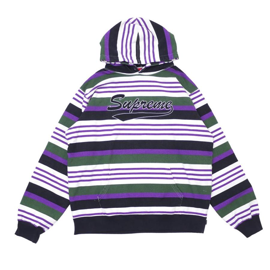 supreme striped hooded sweatshirt purple