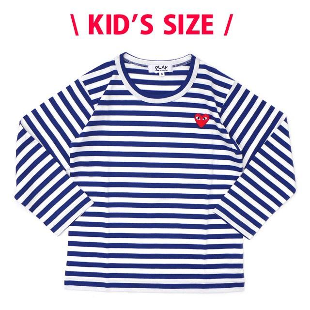 プレイ コムデギャルソン PLAY COMME des GARCONS KIDS BORDER LS TEE 長袖Tシャツ BLUE ブルー 青 キッズ  202000991564 TOPS