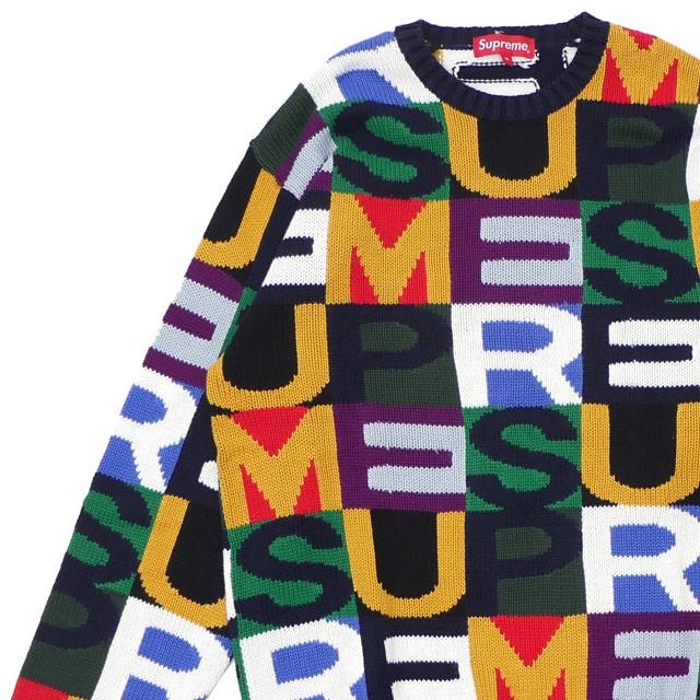 supreme big letters sweater multicolor