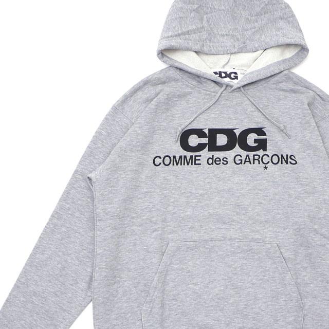 シーディージー CDG コムデギャルソン COMME des GARCONS LOGO HOODED SWEATSHIRT スウェットパーカー GRAY メンズ 【新品】 211000596052 SWT/HOODY｜essense