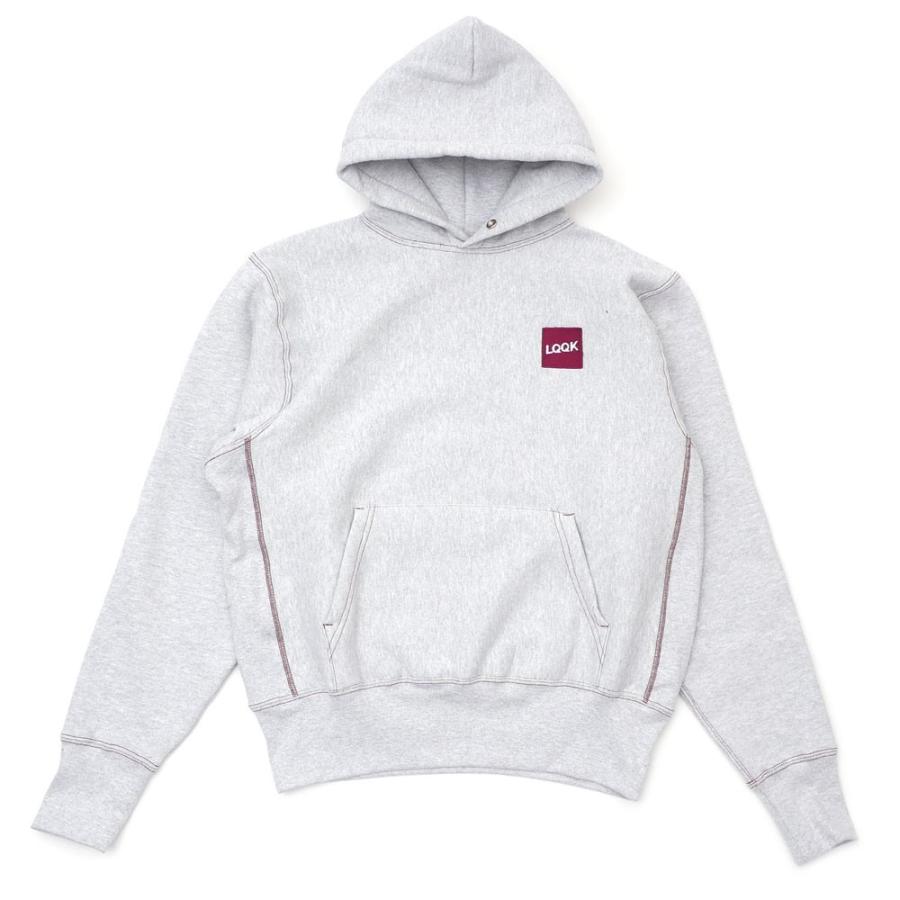 新品 ルックスタジオ LQQK STUDIO SIGNATURE SNAP HOODIE パーカー HEATHER GREY グレー 灰色 211000708042 SWT/HOODY｜essense｜02