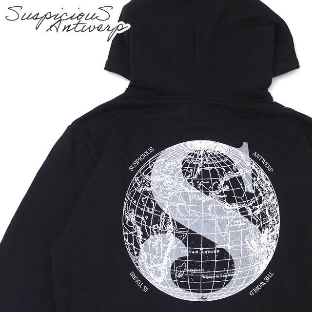 新品 SuspiciouS Antwerp The Voyager Hoodie パーカー BLACK ブラック  