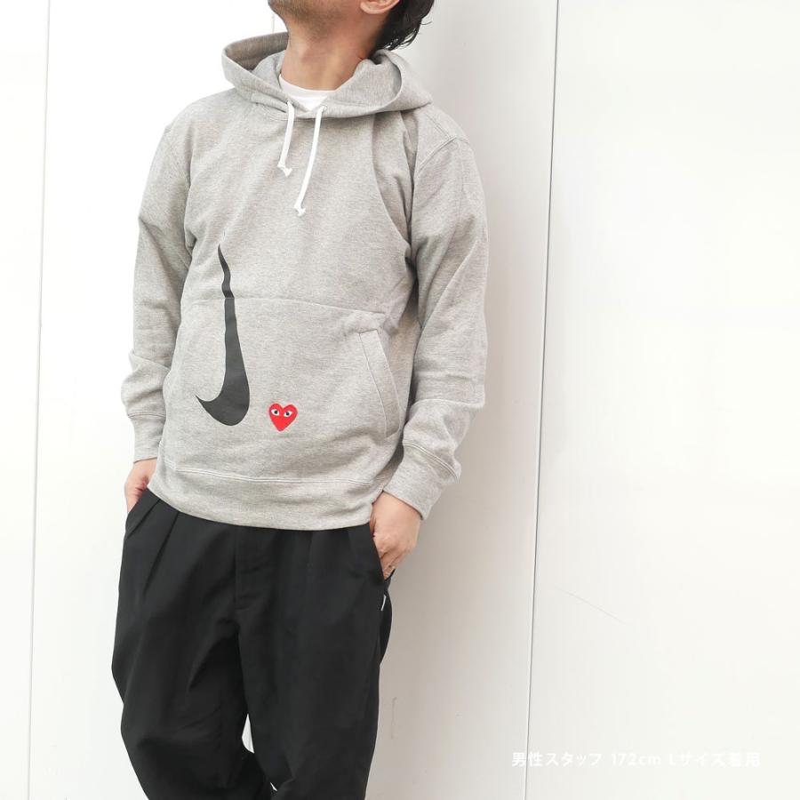 新品 プレイ コムデギャルソン PLAY COMME des GARCONS x ナイキ NIKE MENS NIKE x Play Hoodie パーカー GRAY グレー 灰色 211000771042 SWT/HOODY｜essense｜02