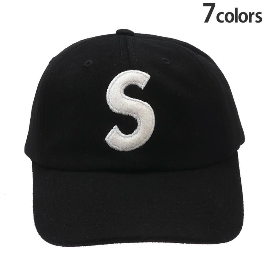 supreme Wool S Logo 6-Panel 黒 キャップ