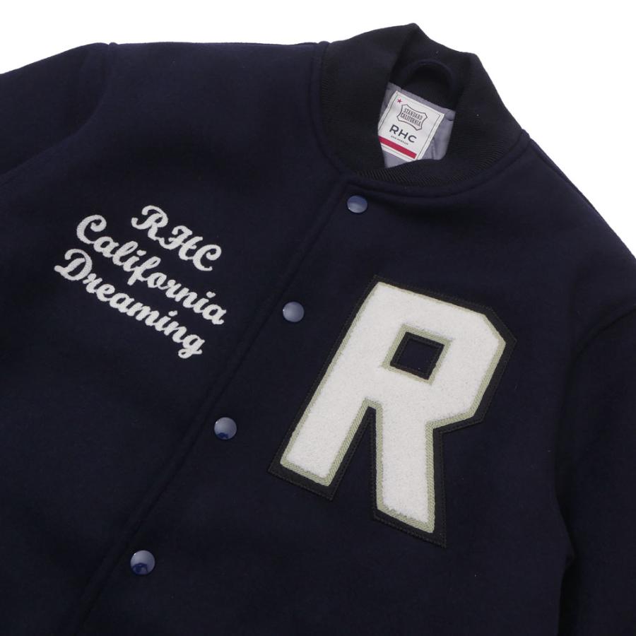 【RHC日本上陸10周年記念】 新品 ロンハーマン RHC Ron Herman x STANDARD CALIFORNIA Varsity Jacket バーシティー ジャケット NAVY 227000104047 OUTER｜essense｜05