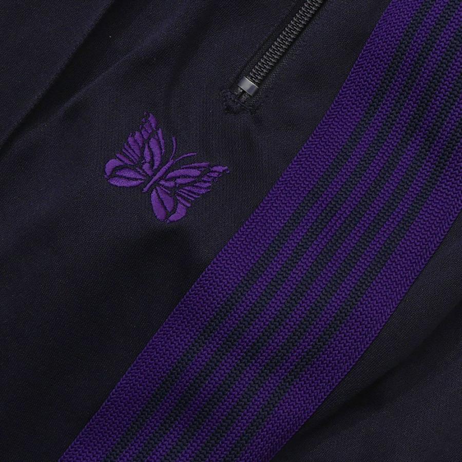 未使用◆NEEDLESニードルス◆男女兼用ヒザデル別注H.Dトラックパンツ黒/紫 Needles 新品 ニードルズ NEEDLES H.D. Track Pant Poly Smooth