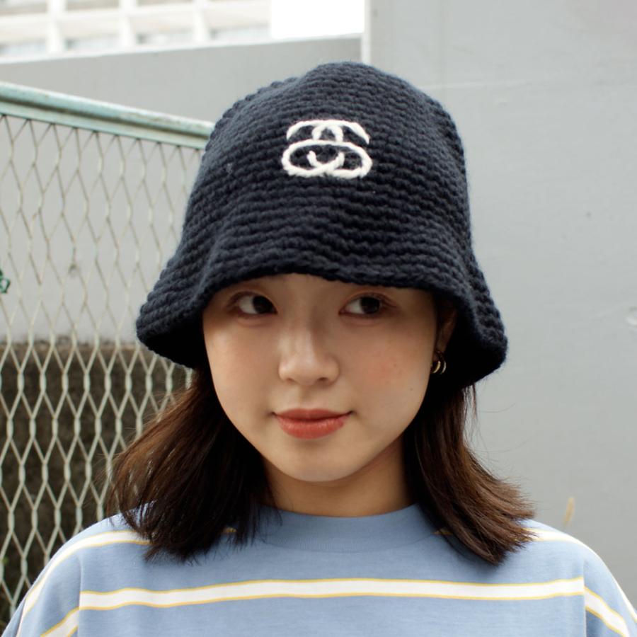【即完◆2回着】ステューシー ニット バケットハット ニット帽 ビーニー STUSSY - STUSSY ニット バケット ハットの通販 by CYCLE HEARTS