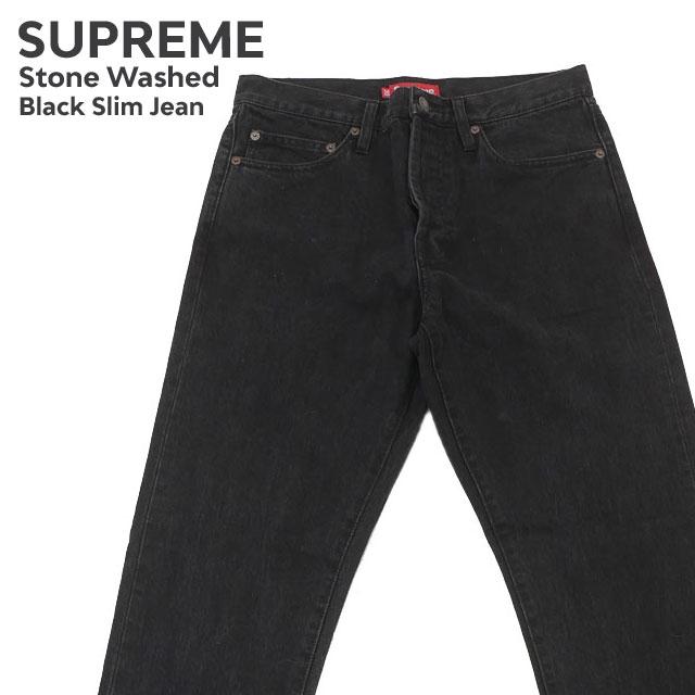 新品 シュプリーム SUPREME Stone Washed Black Slim Jean デニム 