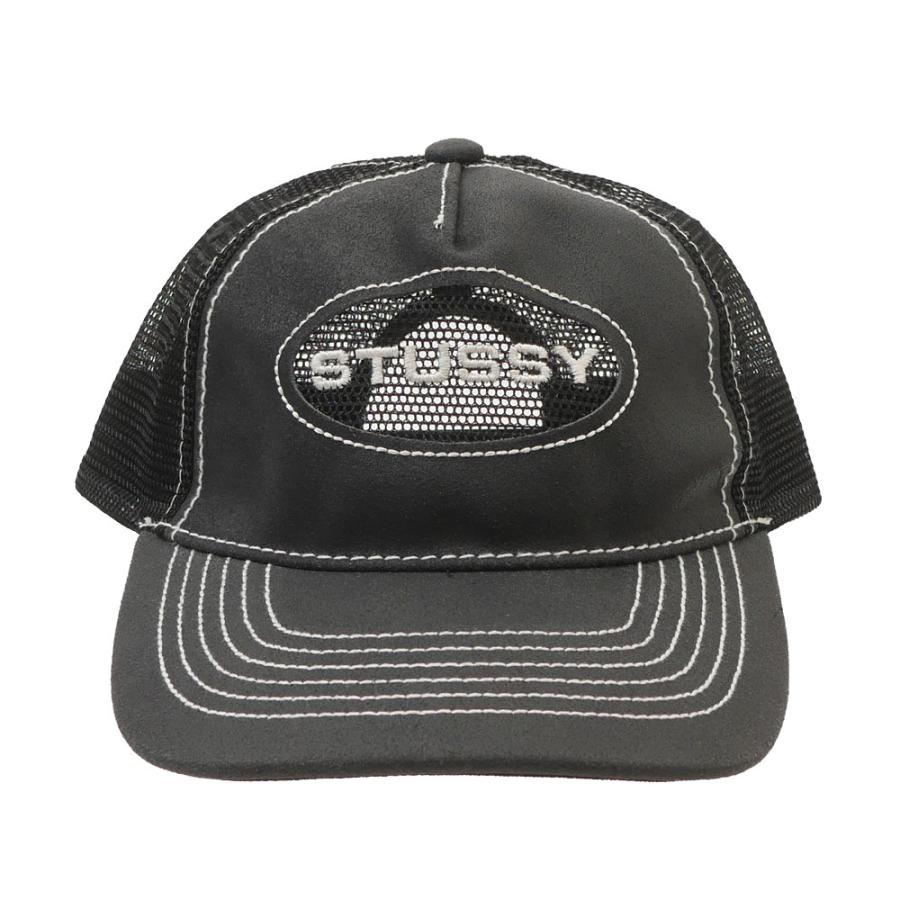新品 ステューシー STUSSY CUT OUT LEATHER TRUCKER CAP キャップ 265001877011 ヘッドウェア｜essense｜02