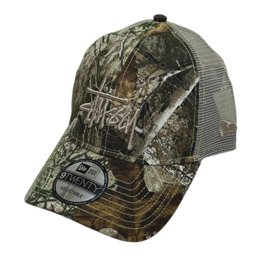 stussy newera メッシュキャップ　リアルツリー STUSSY REAL TREE edge camo new era 9twenty basic trucker hat