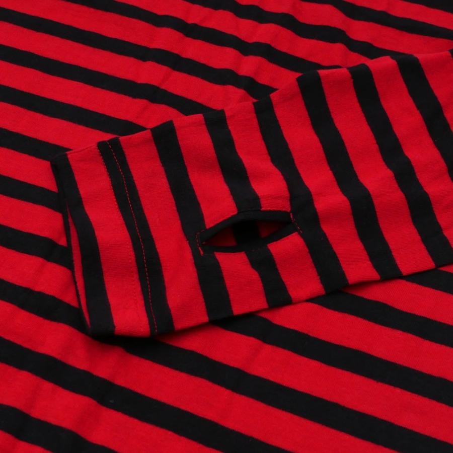 新品 mnml (ミニマル) STRIPE BOL L/S TEE[長袖Tシャツ][ロンT]BLACKxRED999-005175-041(TOPS) |  | 03