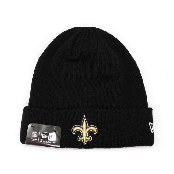 新品 NEW ERA (ニューエラ)ffnenos034NEW ORLEANS SAINTSニットキャップBLACK620-006515-011(ヘッドウェア)｜essense