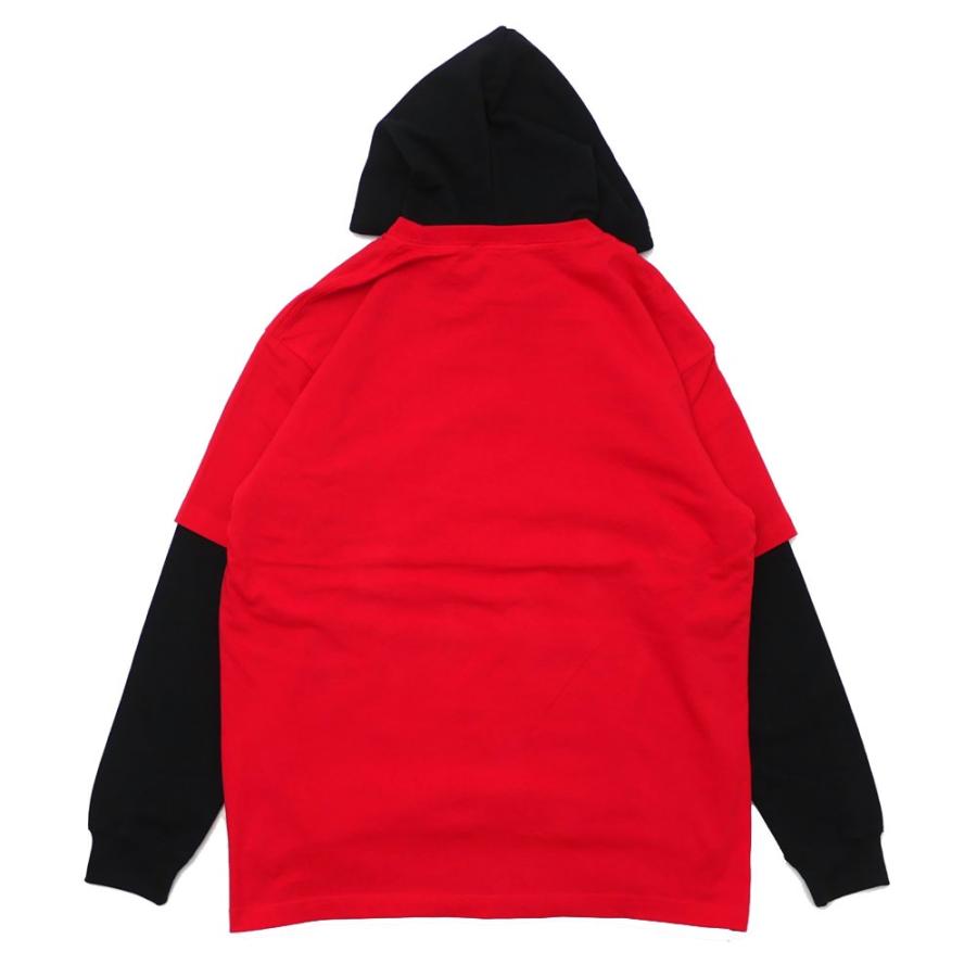 新品 ADVANCE (アドヴァンス)ARS-8030Layered Pullover [プルオーバーパーカー]REDxBLACK 694-000123-043(SWT/HOODY)｜essense｜02