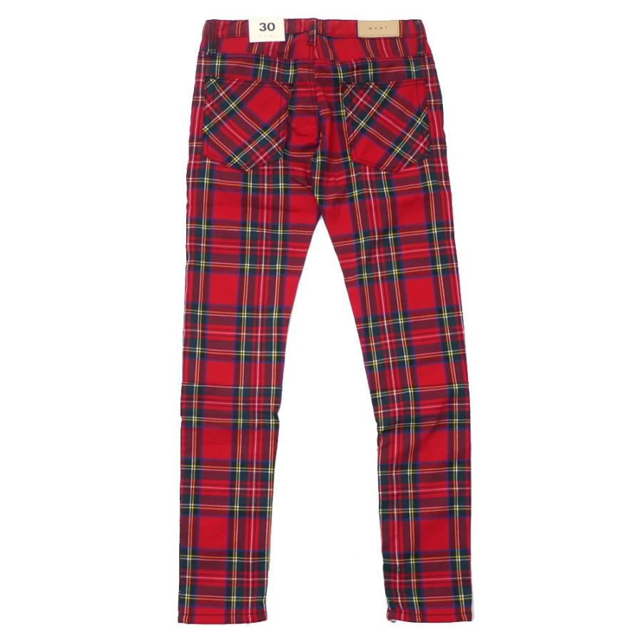 JIMSINN 赤チェック ジップパンツ サイズ32 JIMSINN 赤チェック ジップパンツ サイズ32