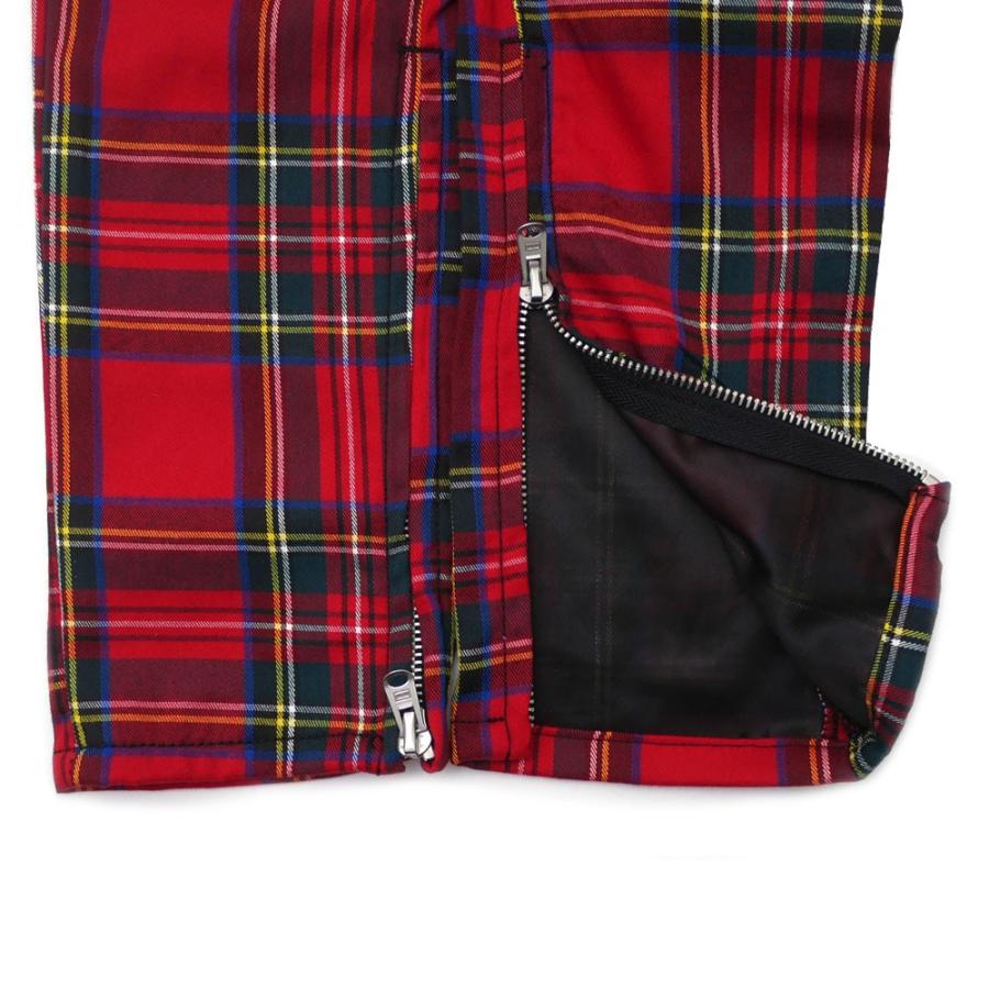 JIMSINN 赤チェック ジップパンツ サイズ32 JIMSINN 赤チェック ジップパンツ サイズ32