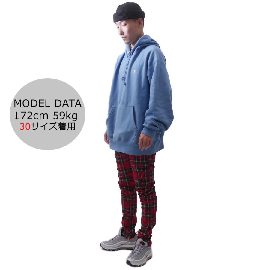 JIMSINN 赤チェック ジップパンツ サイズ32 JIMSINN 赤チェック ジップパンツ サイズ32