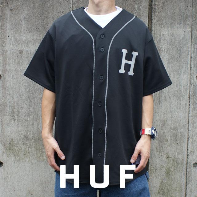 新品 ハフ HUF CLASSIC H REFL BASEBALL JERSEY ベースボールシャツ BLACK ブラック 黒 999006346051 TOPS｜essense