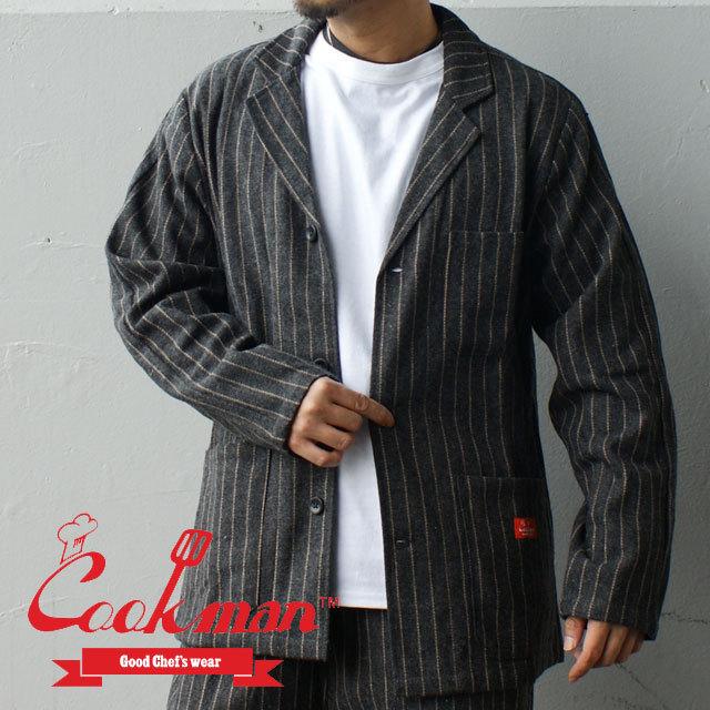 Cookman ストライプ柄 ナイロンジャケット M Cookman クックマン シェフパンツ Chef pants 公式 ショップ 南