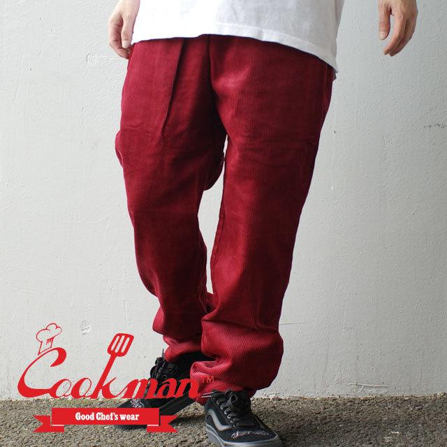 新品 クックマン Cookman Chef Pants Corduroy シェフ パンツ コーデュロイ WINE RED ワイン レッド 赤