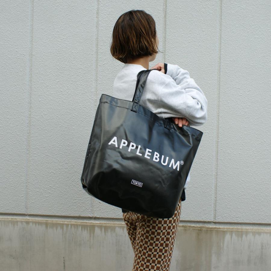【APPLEBUM】ロゴ トートバッグ (M)【Black】新品 アップルバム ロゴ キャンバス ジップ トートバッグ | APPLEBUM