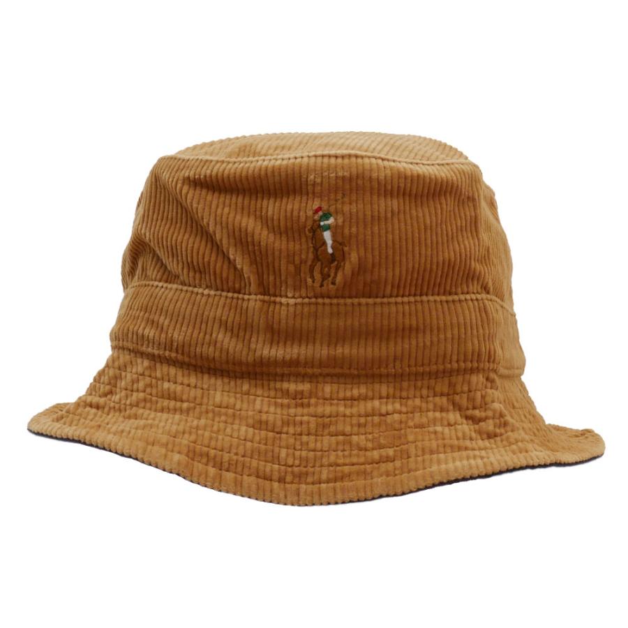USA製Polo by Ralph LaurenバケットハットXL ベージュ無地 リバーシブル コットン バケット ハット（ハット）｜POLO RALPH