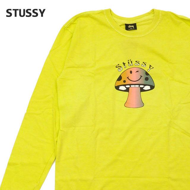 新品 ステューシー STUSSY Shroom Pig Dyed L/S Tee ロンティー 長袖Tシャツ LIME ライム イエロー