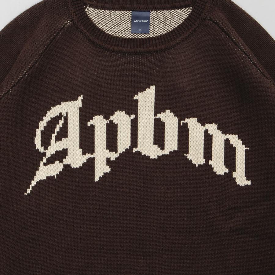 新品 アップルバム APPLEBUM APBM Knit Sweater ニットセーター BROWN 