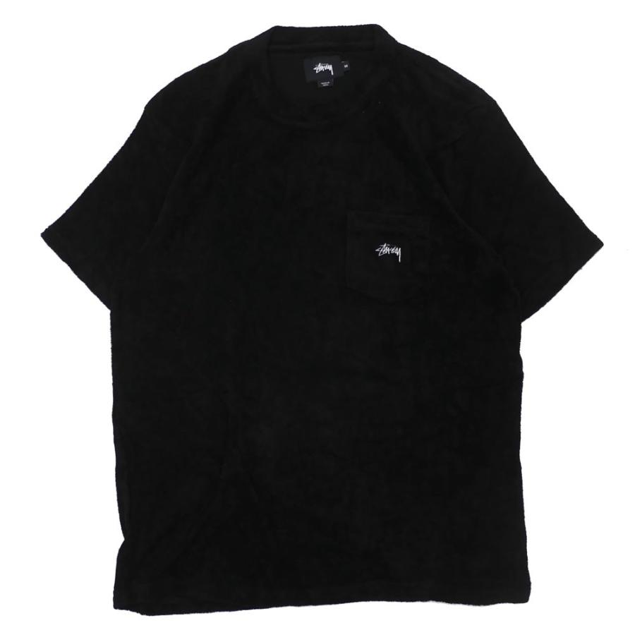 新品 ステューシー STUSSY Terry Pocket Tee ポケット Tシャツ BLACK