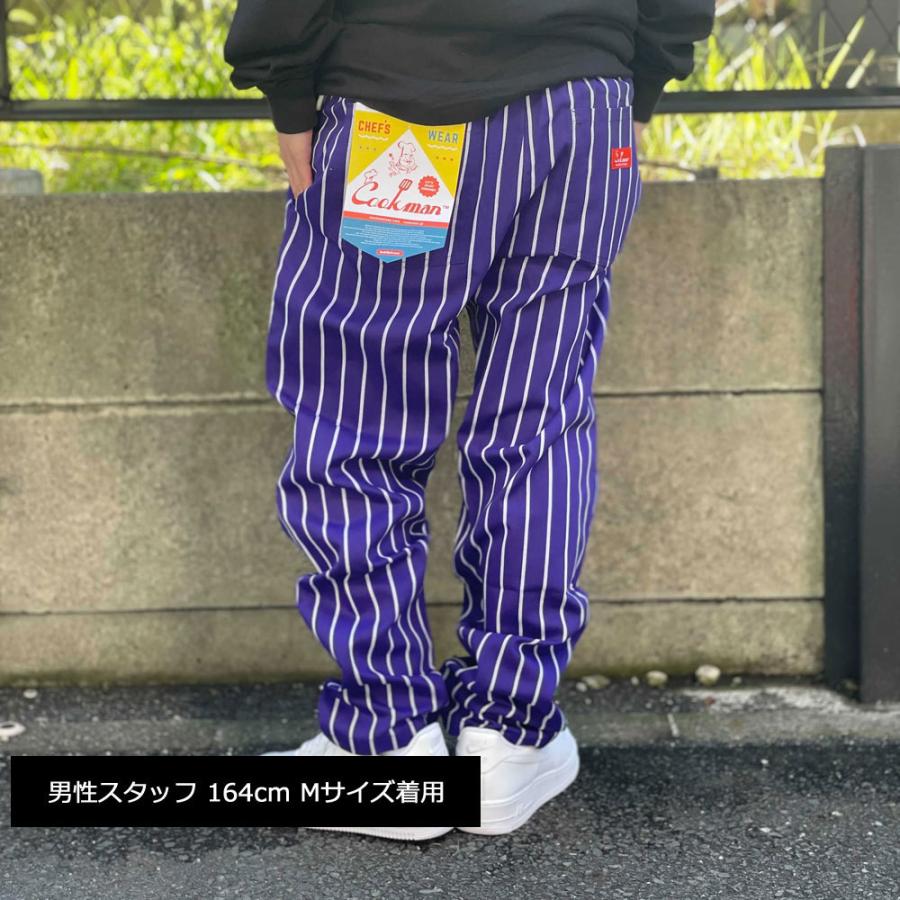 新品 クックマン Cookman Chef Pants シェフ パンツ PINSTRIPE PURPLE ピンストライプ パープル メンズ レディース パンツ｜essense｜02