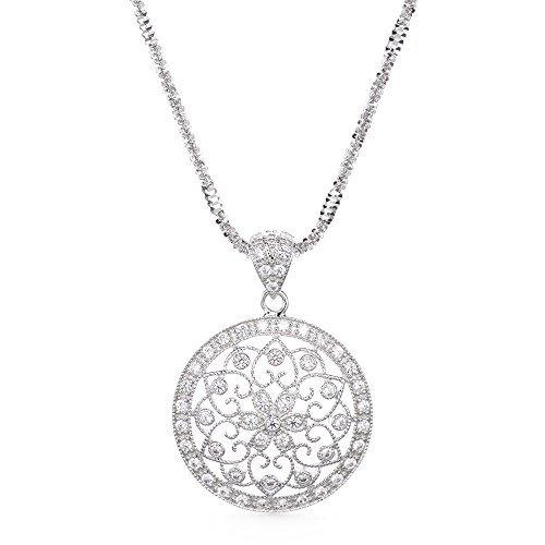 即日出荷 Gift From New York ネックレス レディース 0 65ct プラチナ 仕上げ レース 金属アレルギー対応 女性 プレゼント 安い Doctorshospital Com Pk