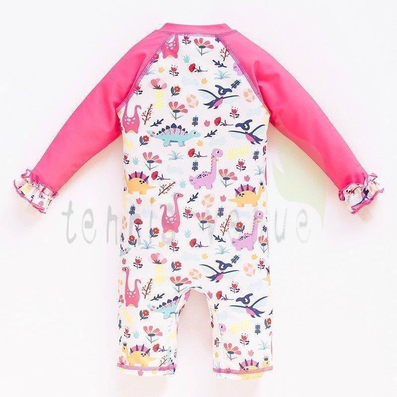 激安直営店 楽しく着こなす水着 水着 Akx22 ホワイトプリティ ピンク 恐竜 総柄 フリル 80cm90cm100cm110cm1cm130cm Uvカット 水着 子供 かわいい 帽子付き ラッシュガード 女の子 ファッション水着 Www Cosmopharmaint Com