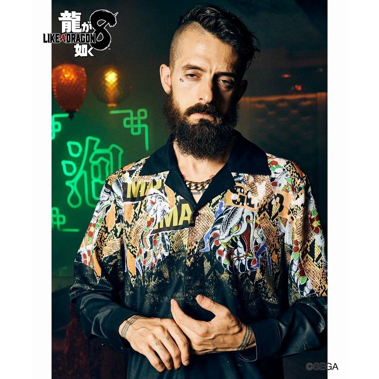 glamb グラム ゲーム 龍が如く8 コラボレーション Goro Majima Shirts 