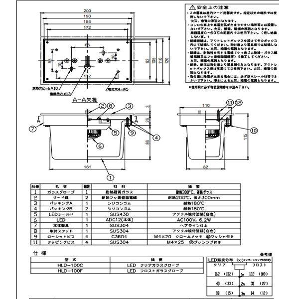 【送料無料】クラコ「HLD-100F(フロスト)」厨房用フードライト耐熱耐湿型LED照明【要工事】●●｜esta｜02