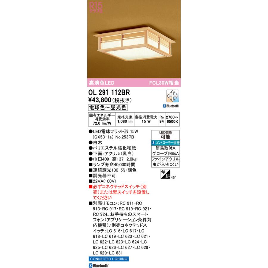 メーカー欠品/生産待ち90日以上/【関東限定販売】オーデリック「OL291112BR」小型シーリングライト_1
