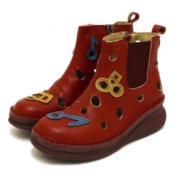 専用です。音符のレザーブーツ 送料無料 ブーツ 音符モチーフ エスタシオン 靴 レディース estacion