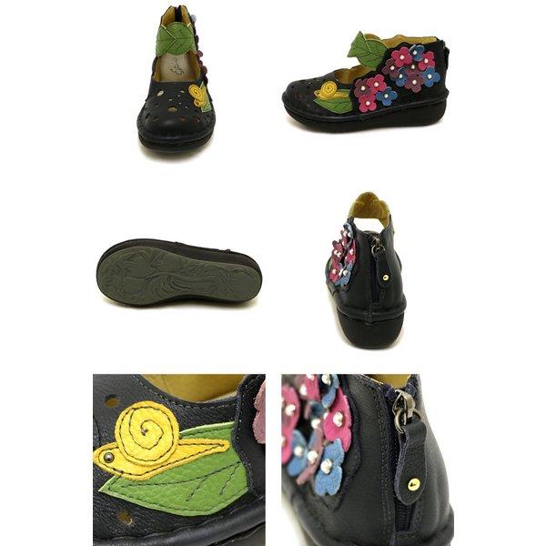 送料無料 ブーツ エスタシオン 靴 レディース estacion 本革 フラワー