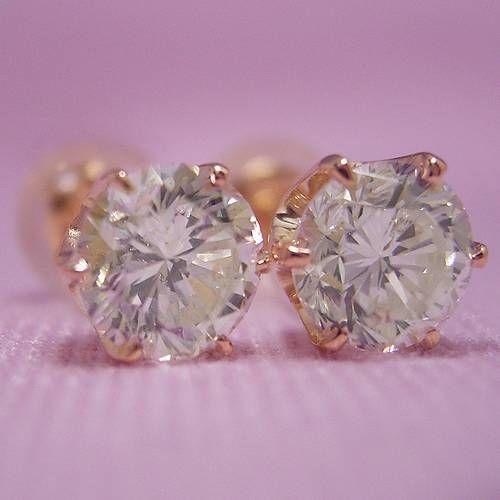 新作入荷 6本爪 ダイヤ計1ctピアス Wp K18pg メンズアクセサリー