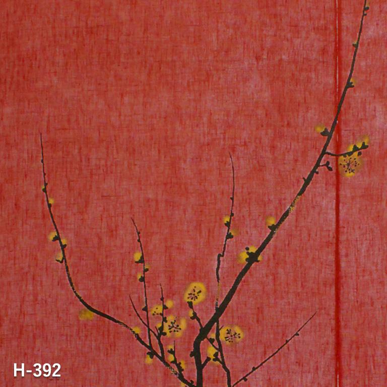 京都　万葉舎 のれん　梅 暖簾 のれん 万葉舎 漆染めのれん 梅 (H-392) サイズ：88cm×150cm 素材