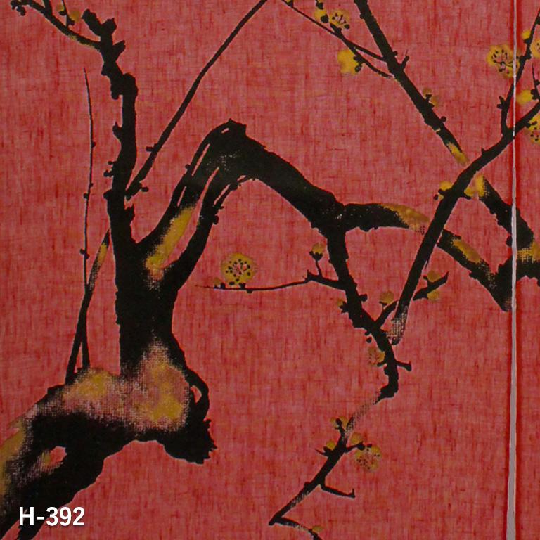 京都　万葉舎 のれん　梅 暖簾 のれん 万葉舎 漆染めのれん 梅 (H-392) サイズ：88cm×150cm 素材