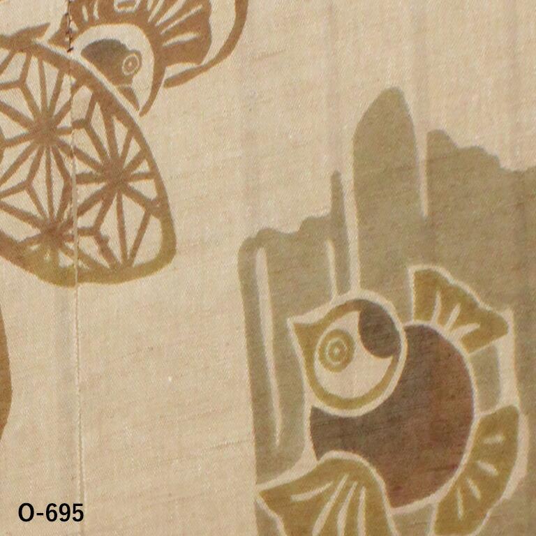 暖簾 のれん 麻 万葉舎 本型染めのれん ふくら雀 (O-695) サイズ：88cm