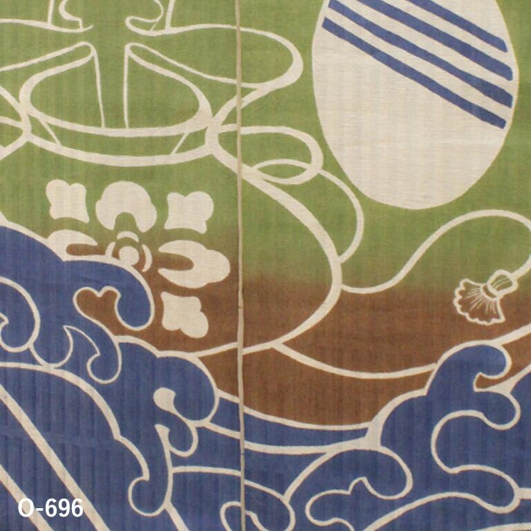 暖簾 のれん 麻 万葉舎 本型染めのれん 帆掛け船 (O-696) サイズ：88cm