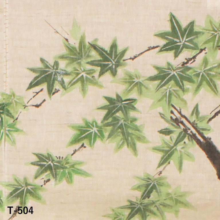 暖簾 のれん 麻 万葉舎 手描きのれん 青もみじ ( T-504 ) サイズ：約