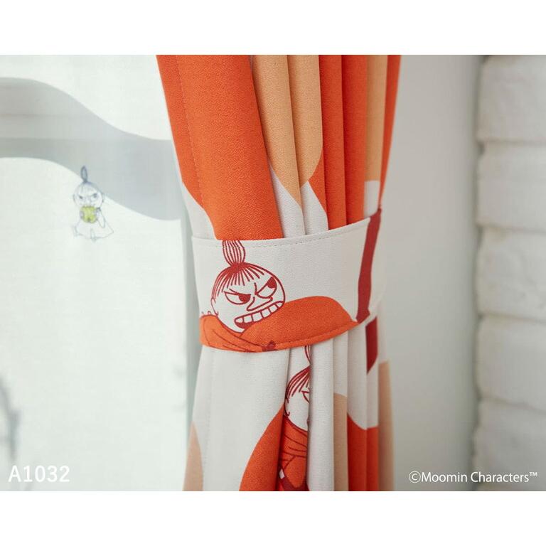 スミノエ ドレープカーテン MOOMIN リンゴガブリ！ A1032 A1033 既製
