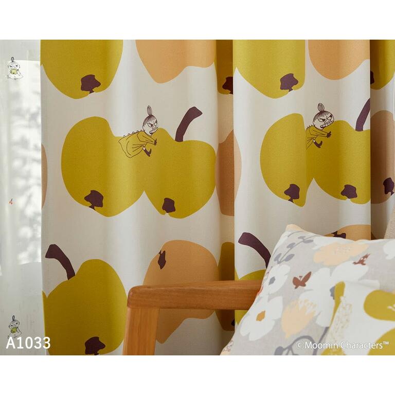 スミノエ ドレープカーテン MOOMIN リンゴガブリ！ A1032 A1033 既製