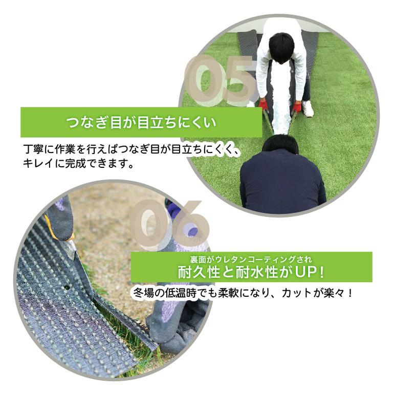 形状記憶リアル人工芝 メモリーターフ ユニオンビズ 景観用 サイズ：巾1m×長さ10m 芝丈25mm UV耐久 静電気抑制 防炎 燃えにくい お手入れ簡単 DIYの画像