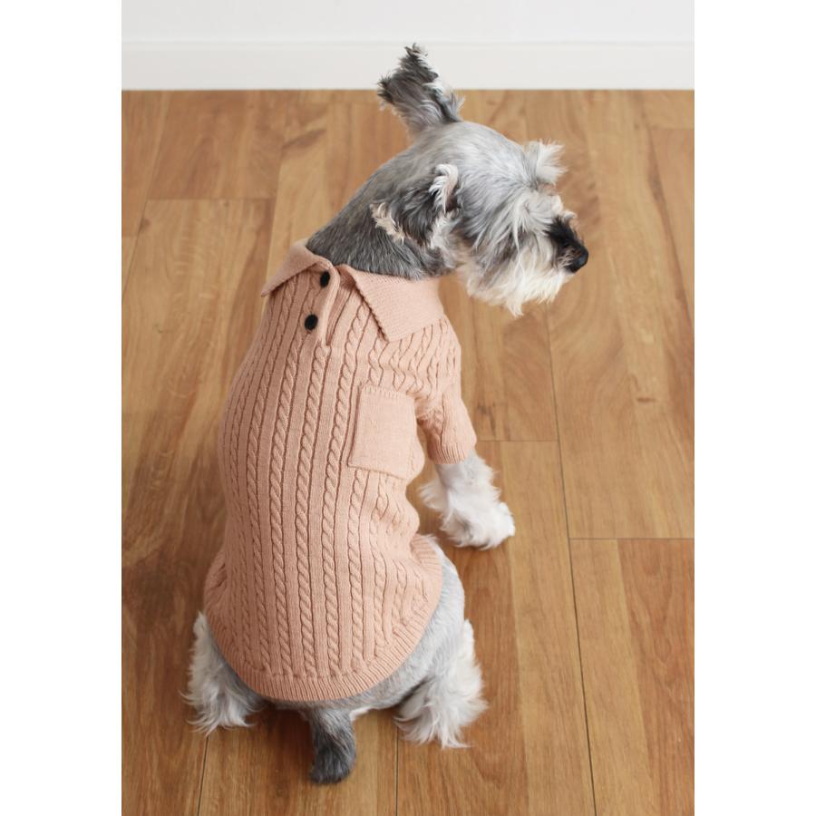 犬の服 ドッグウェア 洗えるケーブルニットセーター M・L・XL 秋 冬