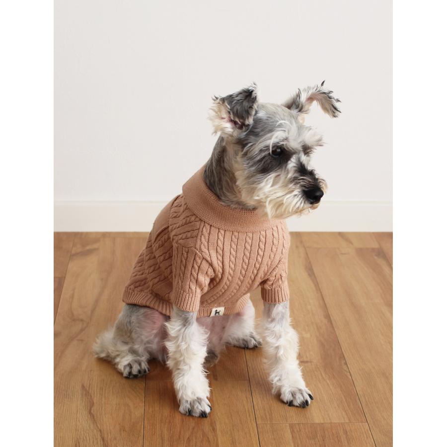 犬の服 ドッグウェア 洗えるケーブルニットセーター M・L・XL 秋 冬