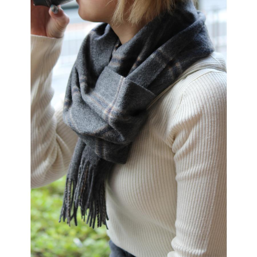 カシミヤのチェック柄マフラー 30×180 カシミヤマフラー チェク柄 180*30cm – Utukky
